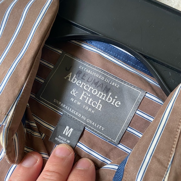 Men’s Abercrombie & Fitch Shirt, Size M, Striped Brown, Great Condition - Picture 3 of 7